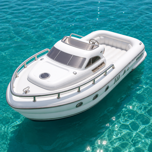 YachtCruise Classic White luxury yacht pool float on turquoise water